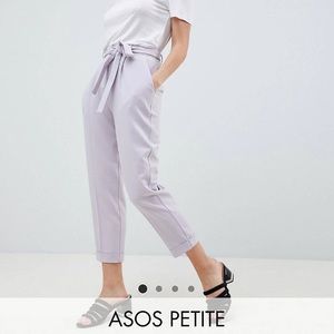 ASOS DESIGN Petite Woven Peg Pants with Obi Tie